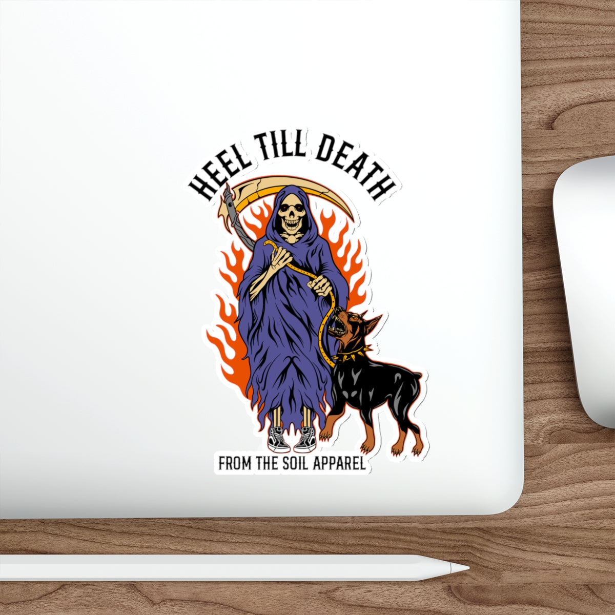 Heel till death sticker