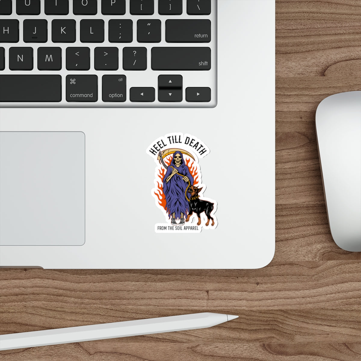 Heel till death sticker