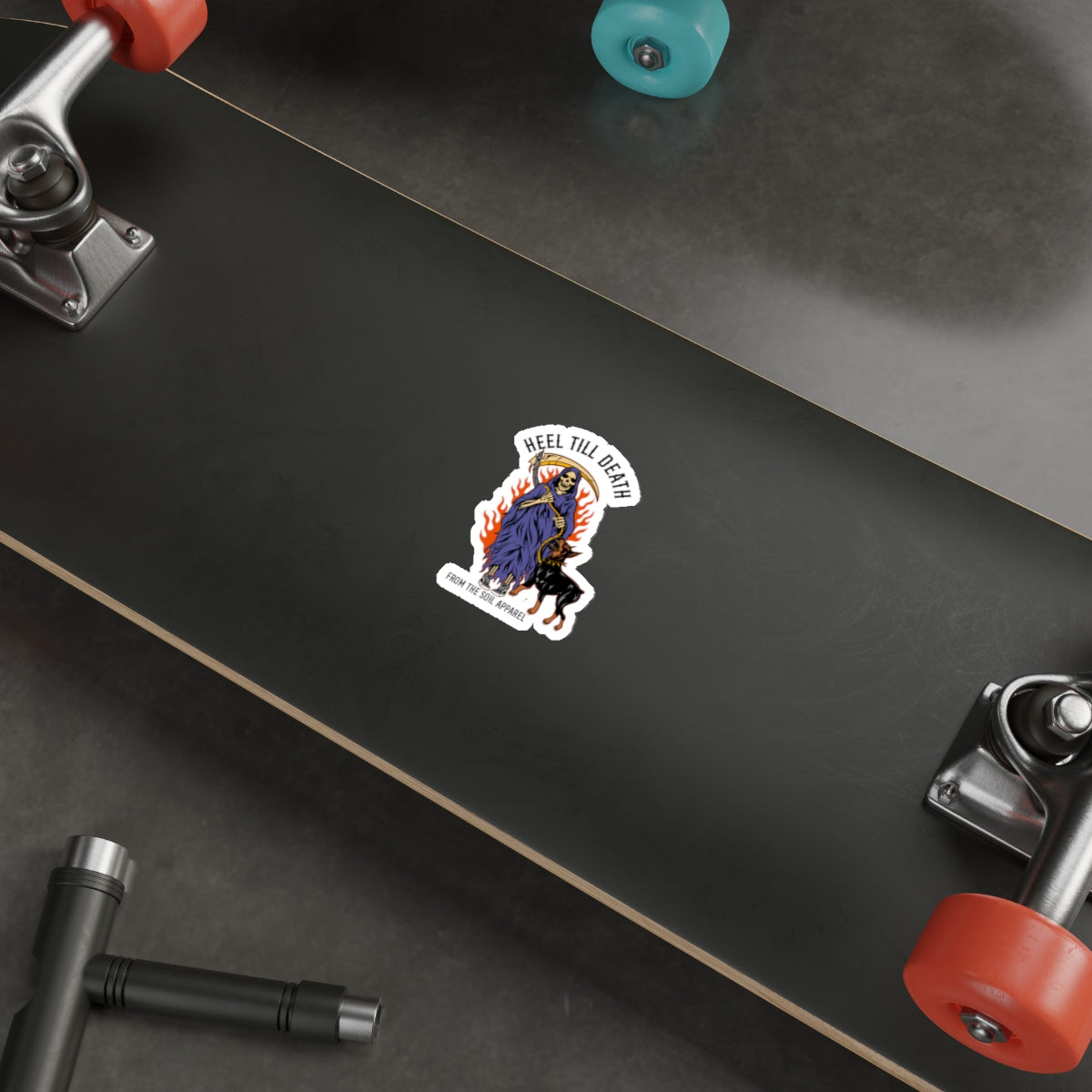 Heel till death sticker