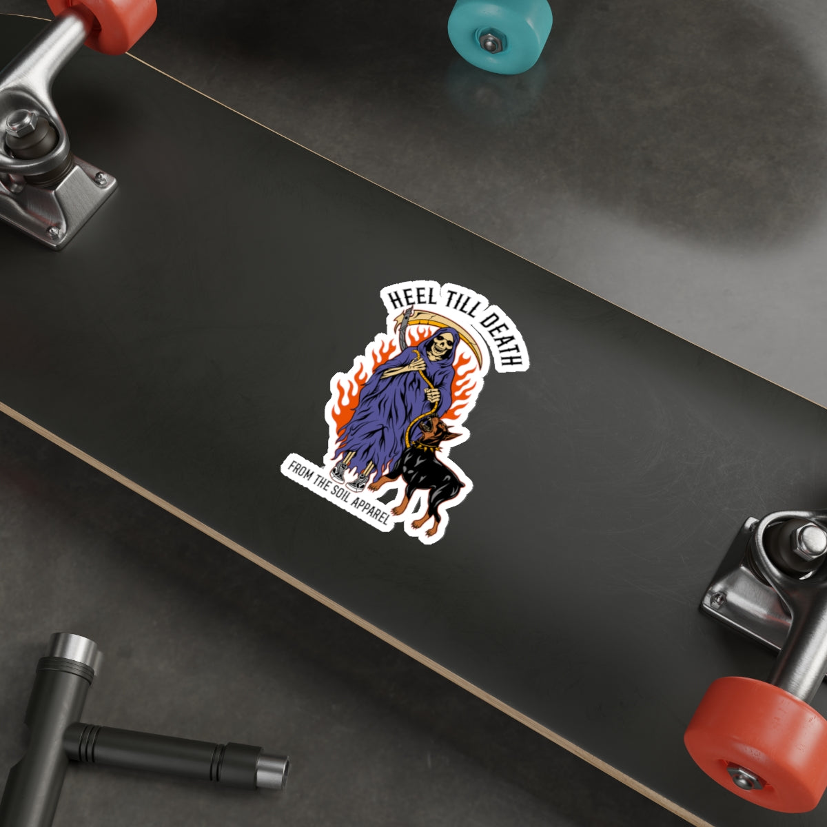 Heel till death sticker