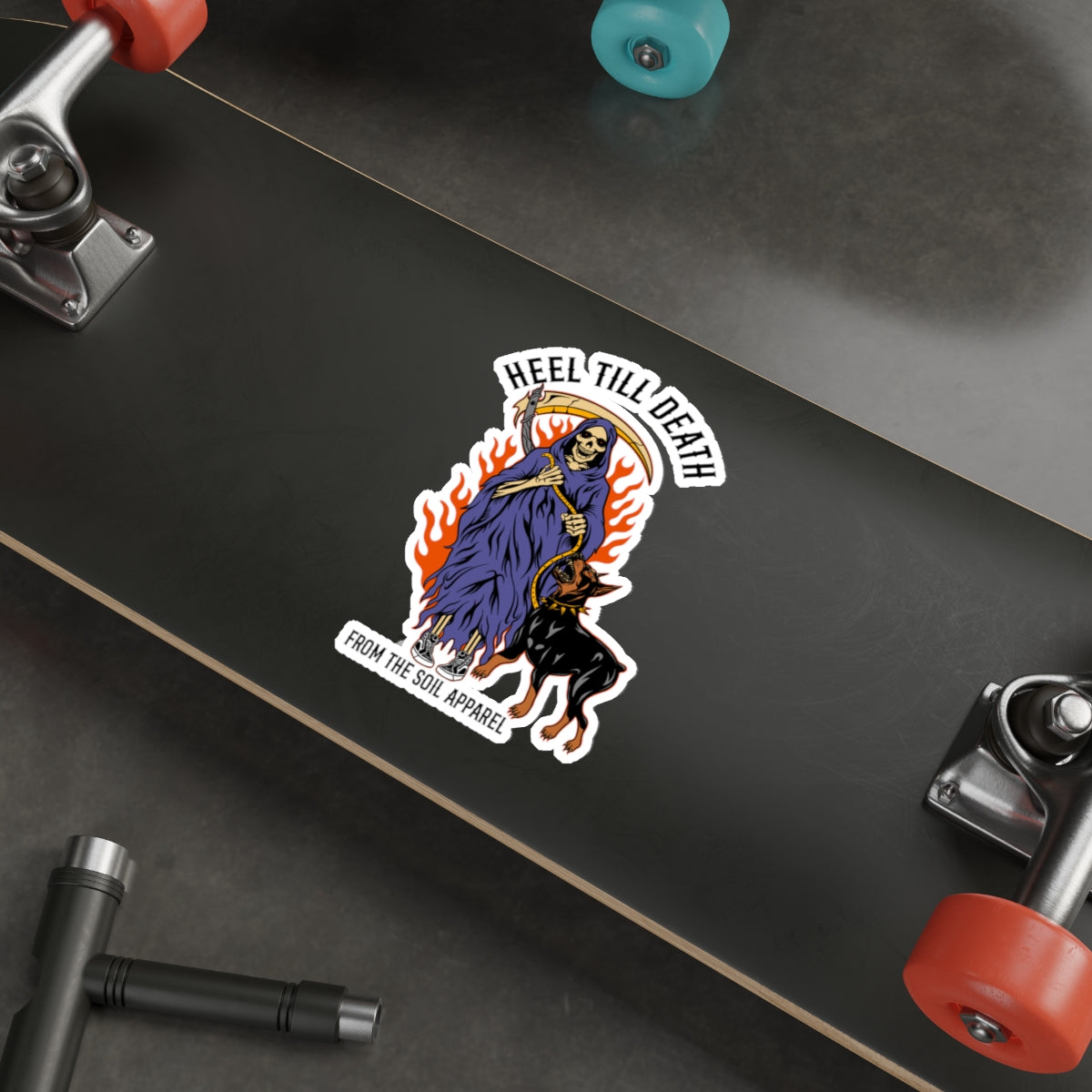 Heel till death sticker
