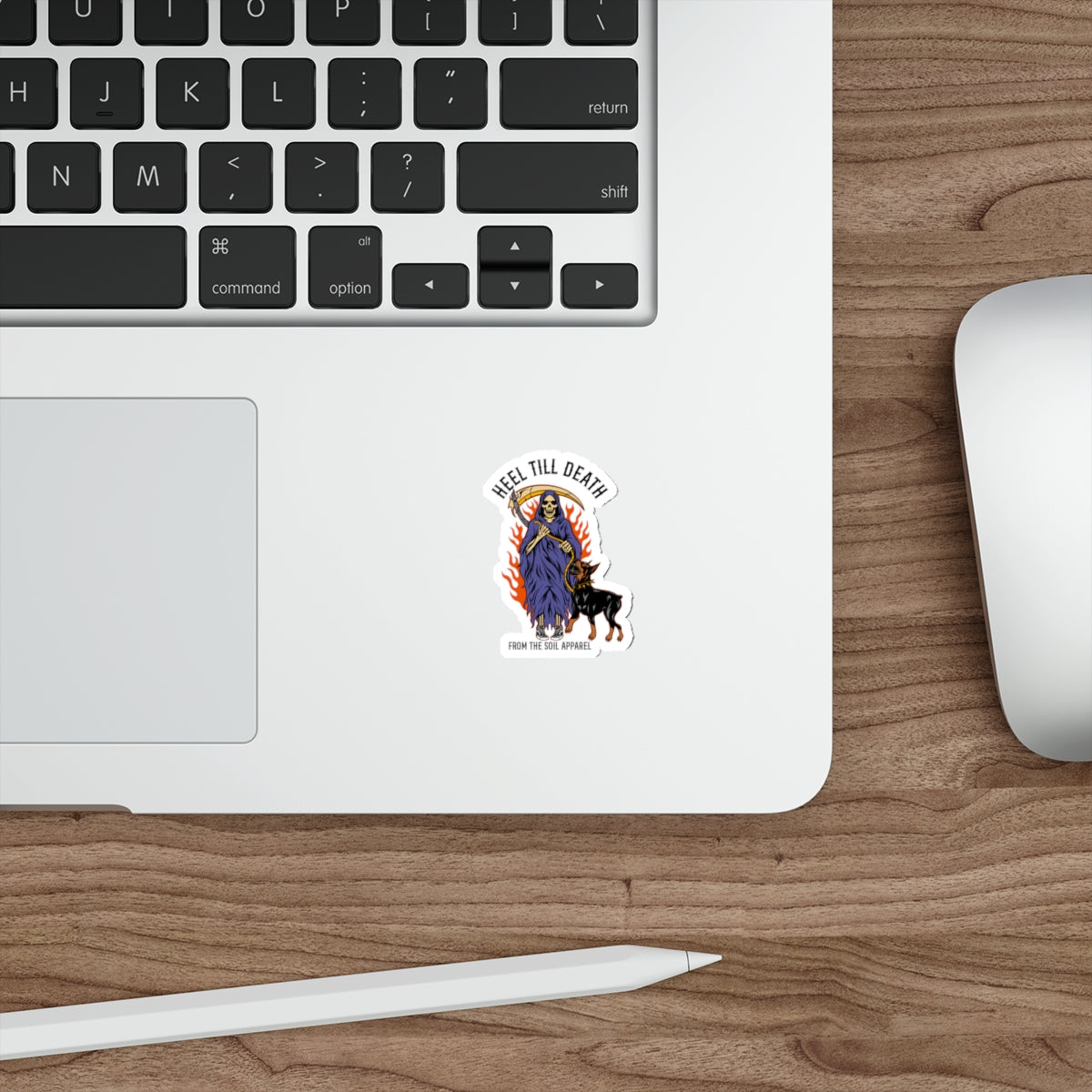 Heel till death sticker
