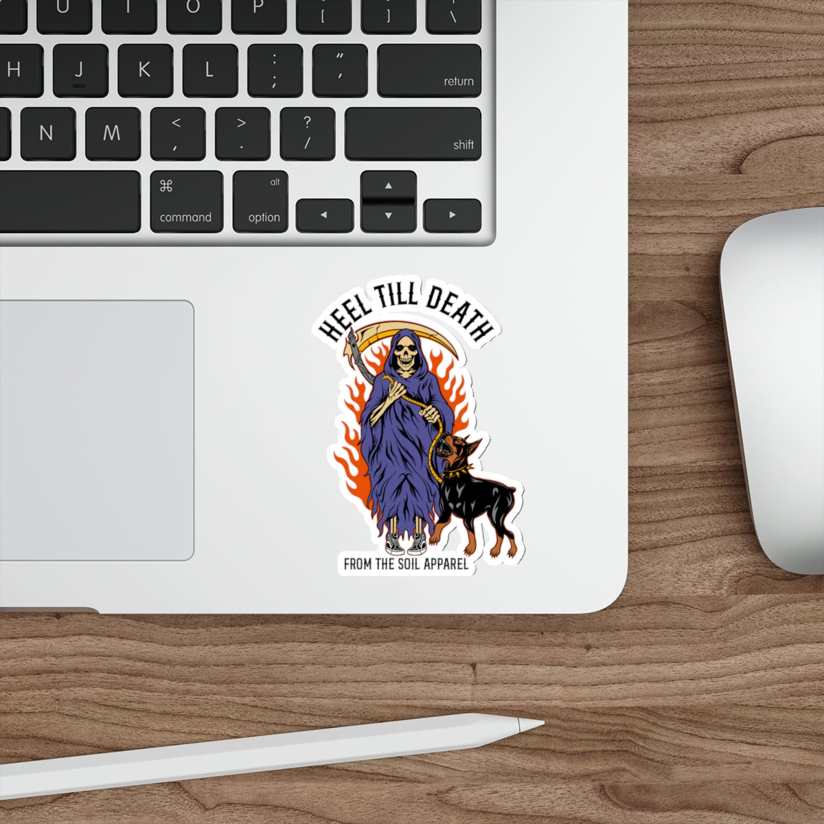 Heel till death sticker