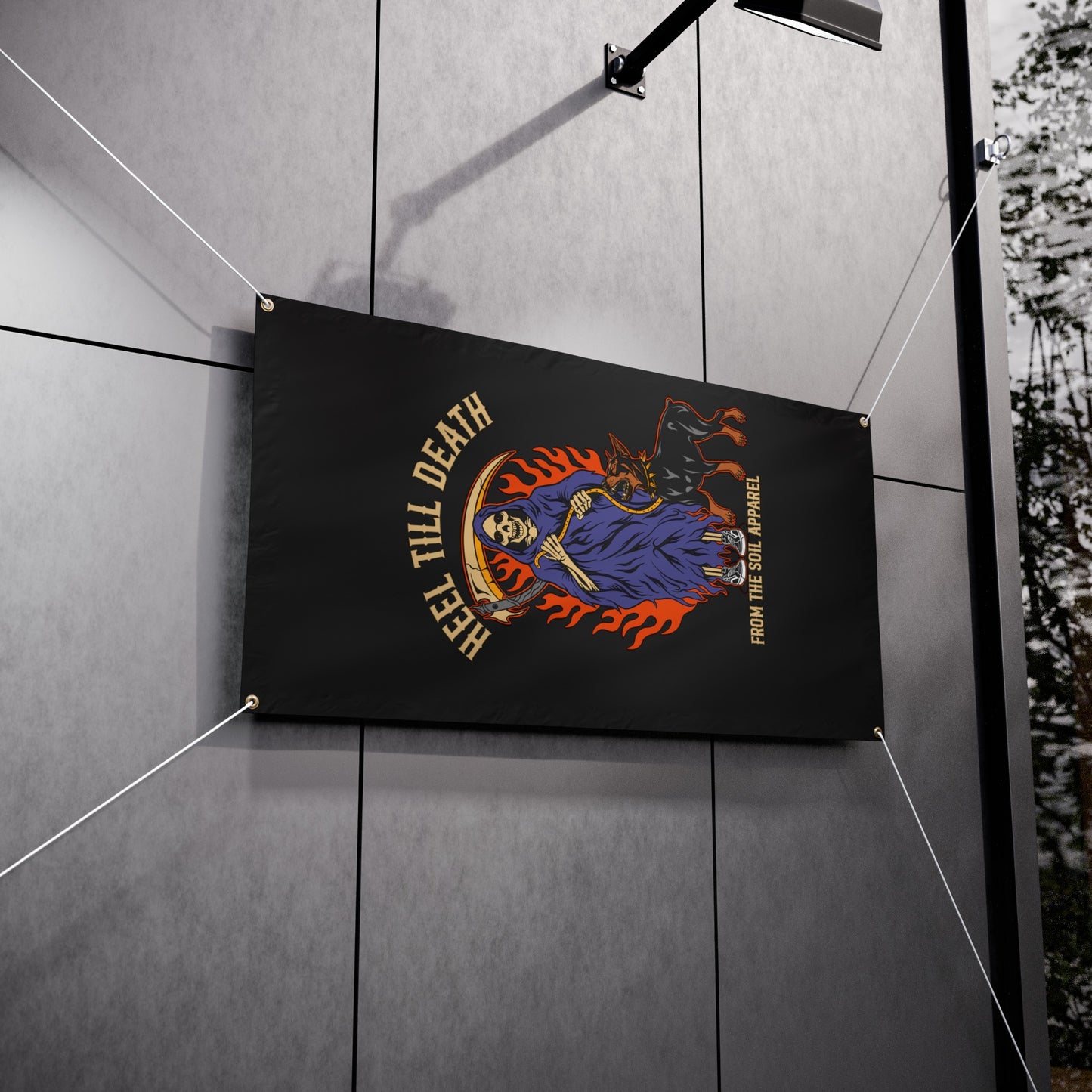 Heel till death Vinyl Banners