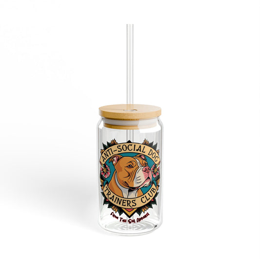 Anti-Social Dog Trainers Club 16oz Sipper Glass
