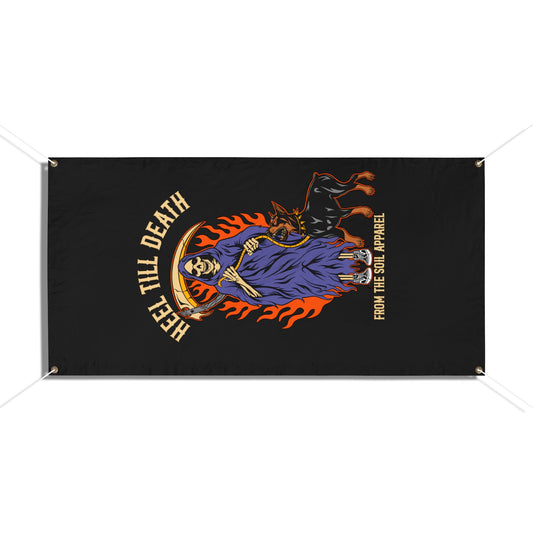 Heel till death Vinyl Banners