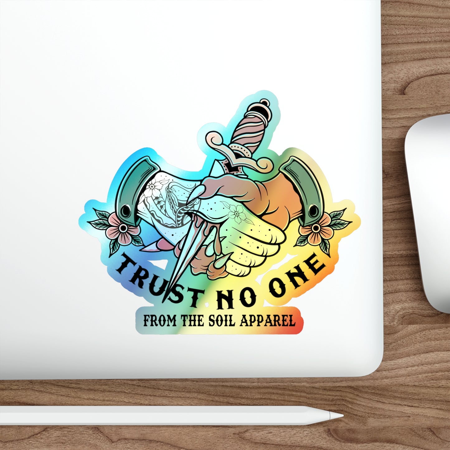Trust no one Holographic Die-cut Stickers